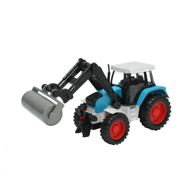 Trattore blu con cilindro compattatore, 175x65x80mm giocattolo per bambini +3 anni - immagine 3