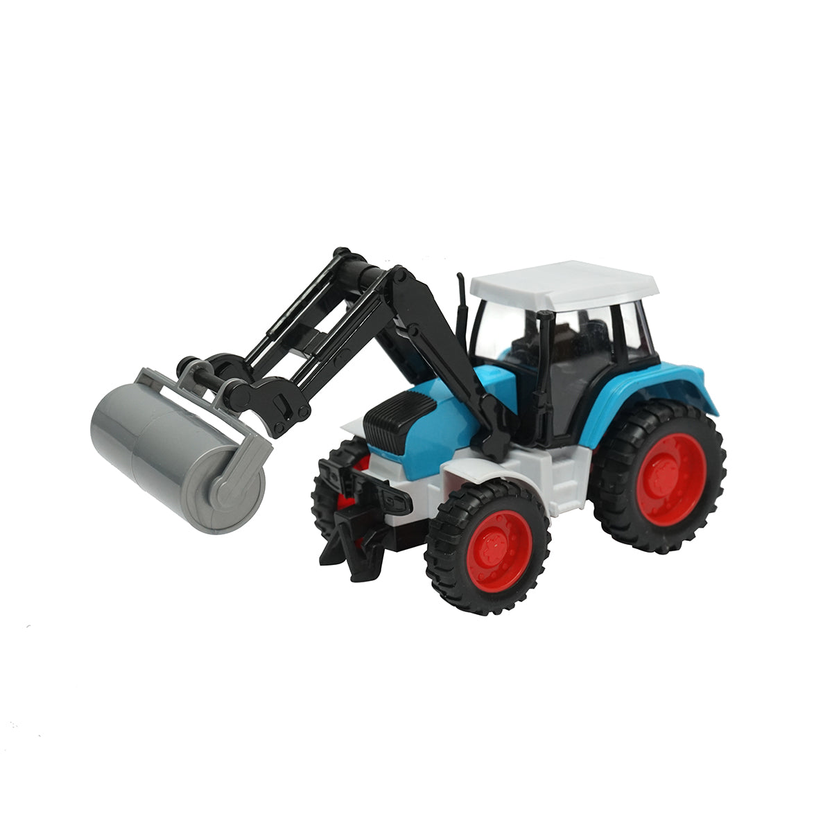 Trattore blu con cilindro compattatore, 175x65x80mm giocattolo per bambini +3 anni - immagine 3