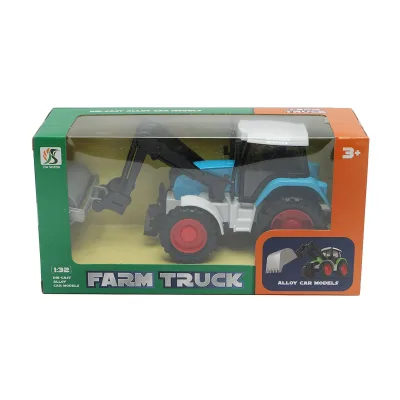 Trattore blu con cilindro compattatore, 175x65x80mm giocattolo per bambini +3 anni