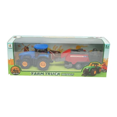 Trattore blu con rimorchio, 304x85x83mm giocattolo per bambini +3 anni