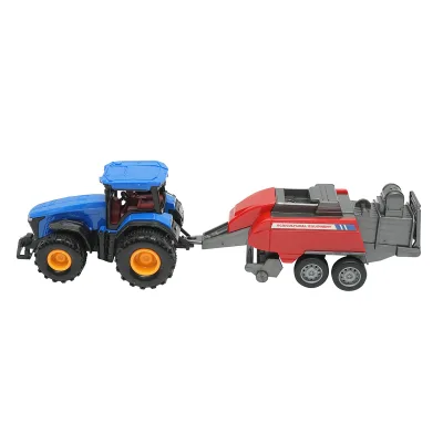 Trattore blu con rimorchio, 304x85x83mm giocattolo per bambini +3 anni - immagine 2