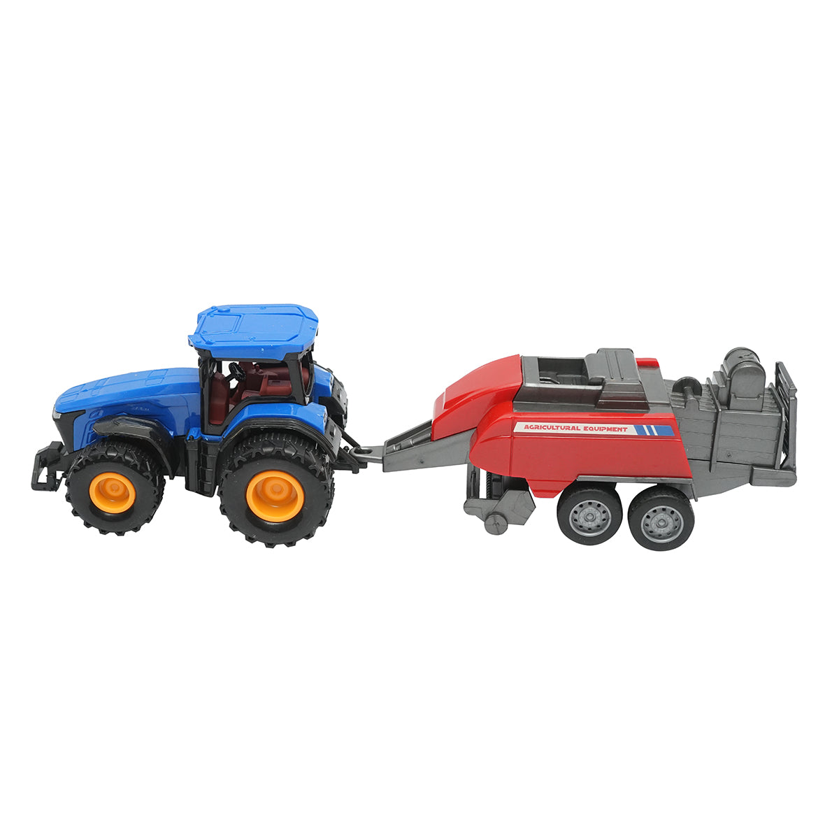 Trattore blu con rimorchio, 304x85x83mm giocattolo per bambini +3 anni - immagine 2