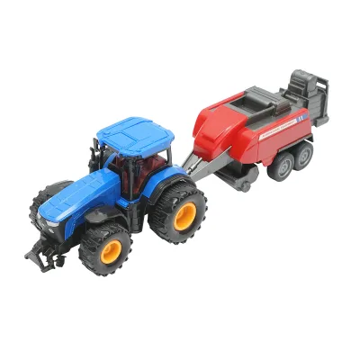 Trattore blu con rimorchio, 304x85x83mm giocattolo per bambini +3 anni - immagine 3