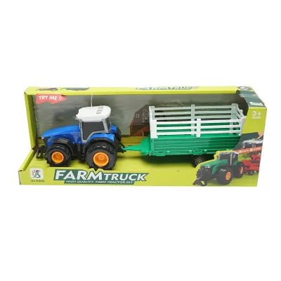 Trattore blu con rimorchio, 304x85x83mm giocattolo per bambini +3 anni