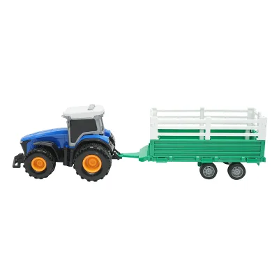 Trattore blu con rimorchio, 304x85x83mm giocattolo per bambini +3 anni - immagine 2