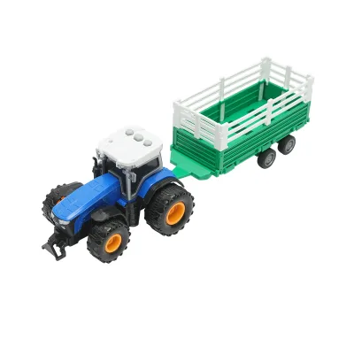 Trattore blu con rimorchio, 304x85x83mm giocattolo per bambini +3 anni - immagine 3