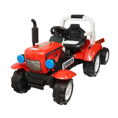 Trattore elettrico con rimorchio e batteria per bambini, giocattolo 3-6 anni Hello Baby - immagine 3