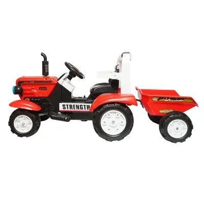 Trattore elettrico con rimorchio e batteria per bambini, giocattolo 3-6 anni Hello Baby