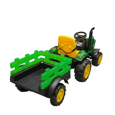Trattore elettrico con rimorchio, telecomando e batteria per bambini, giocattolo 1980x650x610 - immagine 4