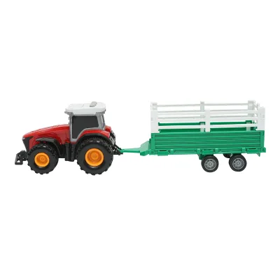 Trattore rosso con rimorchio, 304x85x83mm giocattolo per bambini +3 anni - immagine 2