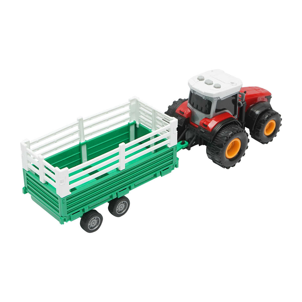 Trattore rosso con rimorchio, 304x85x83mm giocattolo per bambini +3 anni - immagine 4