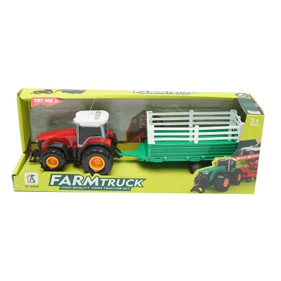 Trattore rosso con rimorchio, 304x85x83mm giocattolo per bambini +3 anni