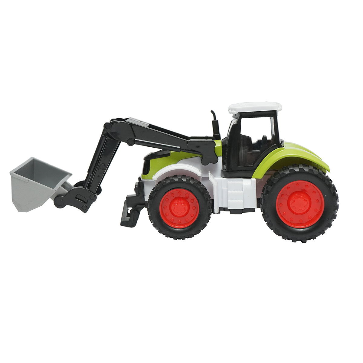 Trattore verde con pala anteriore, 175x65x80mm, giocattolo per bambini +3 anni - immagine 2