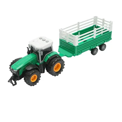 Trattore verde con rimorchio, 304x85x83mm giocattolo per bambini +3 anni - immagine 3