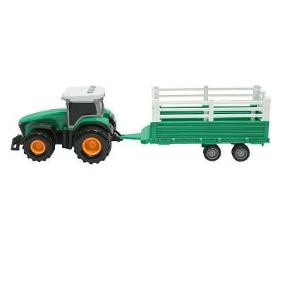 Trattore verde con rimorchio, 304x85x83mm giocattolo per bambini +3 anni - immagine 2