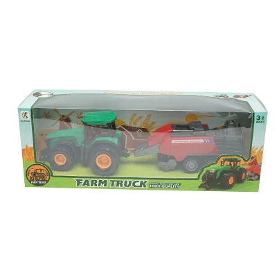 Trattore verde con rimorchio, 304x85x83mm giocattolo per bambini +3 anni - immagine 2