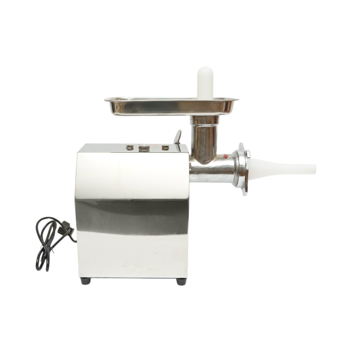 Tritacarne elettrico in acciaio inox 600W, 220V, capacità 100 kg/h, adattatore per salsicce, 2 setacci e 2 coltelli inclusi 340x185x365mm - immagine 4