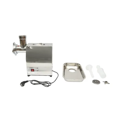 Tritacarne elettrico in acciaio inox 850W, 220V, capacità 150 kg/h, adattatore per salsicce, 2 setacci e 2 coltelli inclusi 380x210x415mm - immagine 2