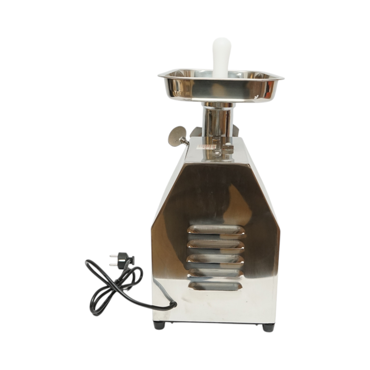 Tritacarne elettrico in acciaio inox 850W, 220V, capacità 150 kg/h, adattatore per salsicce, 2 setacci e 2 coltelli inclusi 380x210x415mm - immagine 4