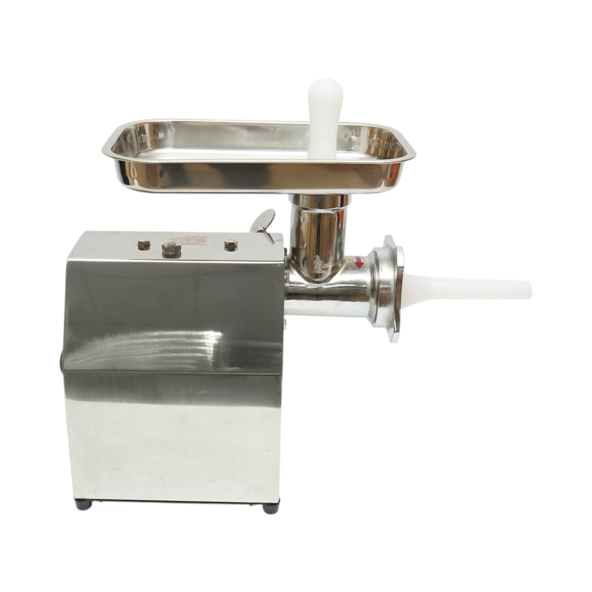 Tritacarne elettrico in acciaio inox 850W, 220V, capacità 150 kg/h, adattatore per salsicce, 2 setacci e 2 coltelli inclusi 380x210x415mm - immagine 6