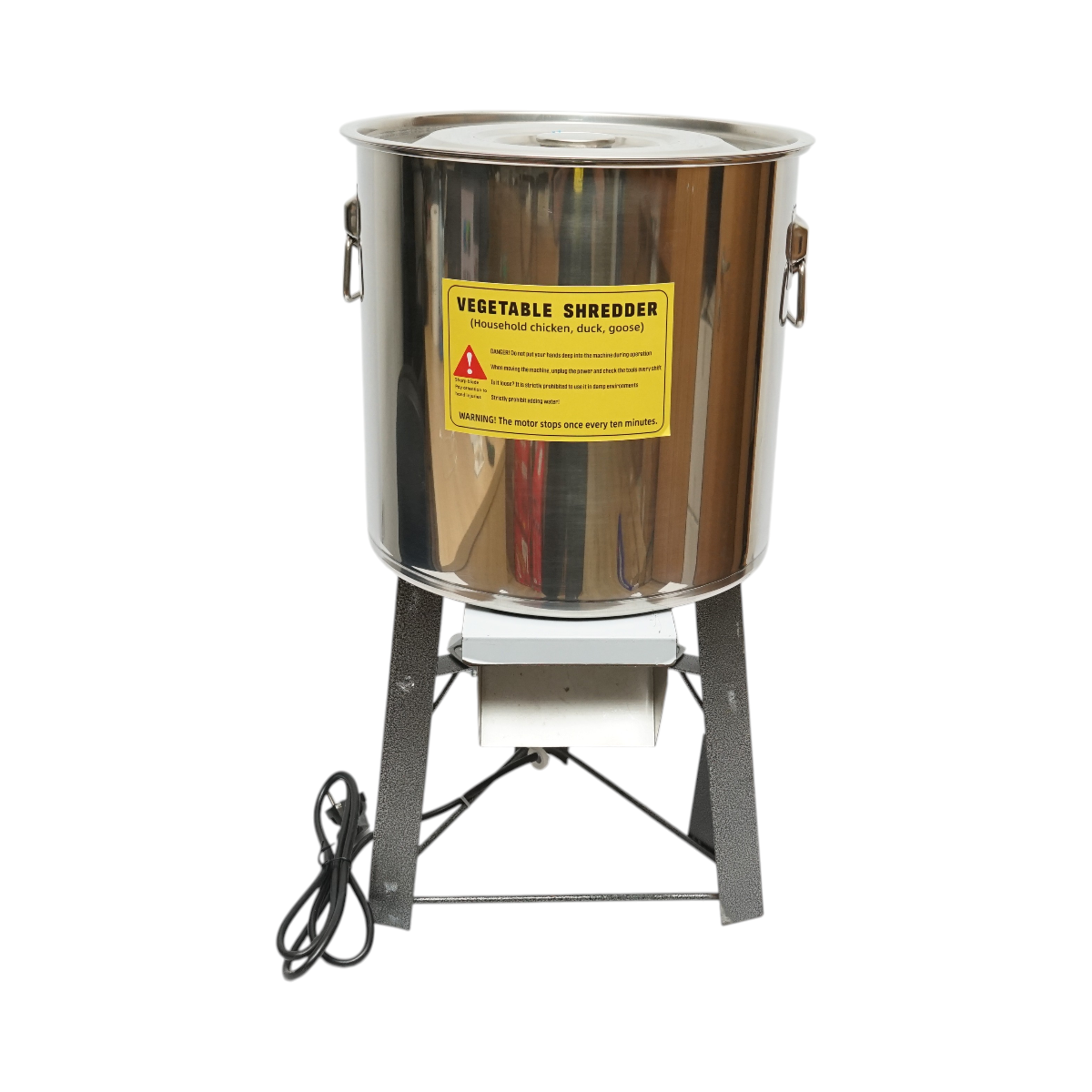 Tritatutto elettrico per scarti vegetali e mangimi 2,2 kW, 220 V, ciotola in acciaio inox da 10 l, 4 coltelli inclusi - immagine 2