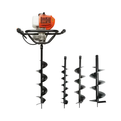 Trivella a benzina 3,3 CV, 2T 52 cc, 3 punte incluse 100 mm, 150 mm, 200 mm Breckner Germany
