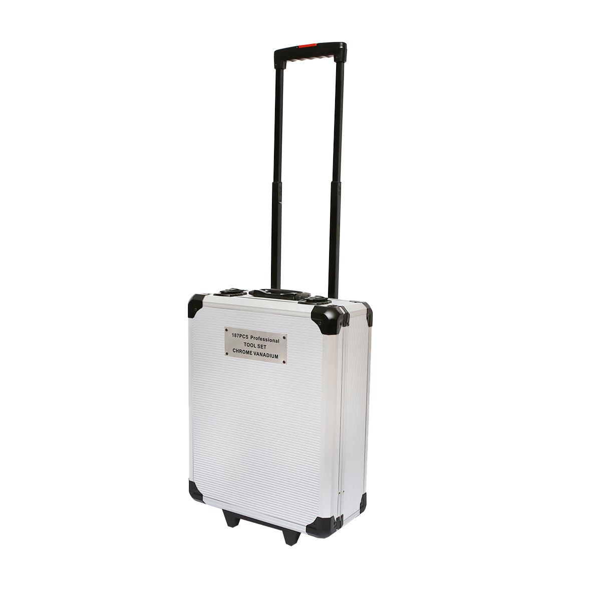 Trolley chiavi 187 pezzi Set valigia trolley in alluminio con attrezzi professionali in acciaio cromo-vanadio, 187 pezzi, Breckner Germany. - immagine 3