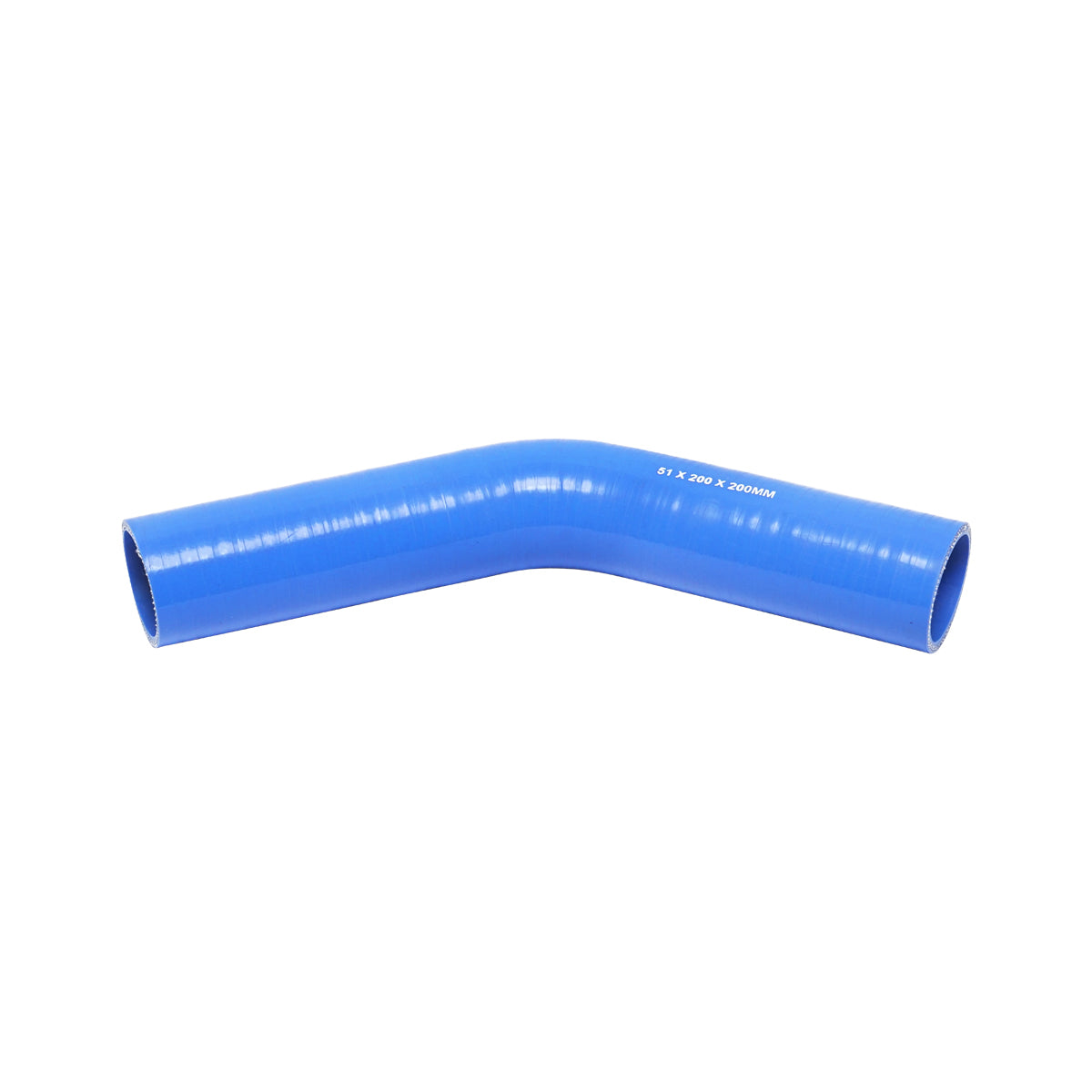 Tubetto silicone curvato a 45 gradi con inserti in tessuto, dimensioni 51x200x200 mm - immagine 2