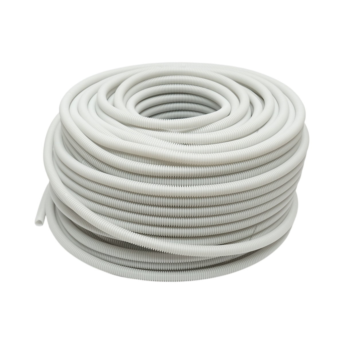 Tubo Corrugato 16mm con Tirafilo, polietilene HDPE 750N grigio 100m/rotolo