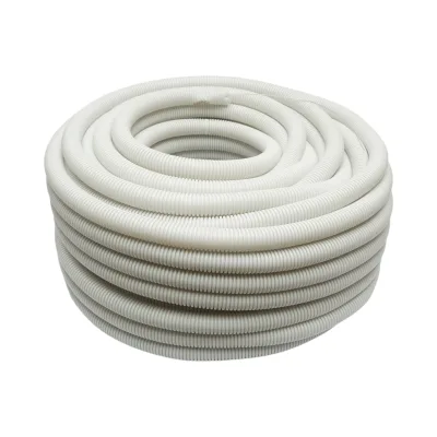 Tubo Corrugato 25mm con Tirafilo, ignifugo in polietilene HDPE 320N, grigio 50m/rotolo