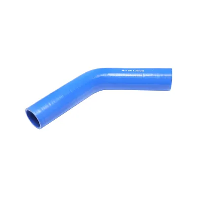 Tubo curvato in silicone a 45 gradi con inserto in tessuto, dimensioni 48x200x200 mm - immagine 2