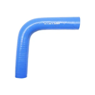 Tubo curvato in silicone a 90 gradi con inserto in tessuto, dimensioni 38x200x200 mm - immagine 2