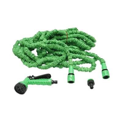 Tubo da giardino estensibile in lattice 10-30 m con pistola regolabile a 7 modalità, adattatore 3/4 e raccordo rapido 1/2