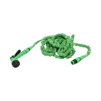 Tubo da giardino estensibile in lattice 5-15 m con pistola regolabile a 7 modalità, adattatore 3/4 e raccordo rapido 1/2 - immagine 2