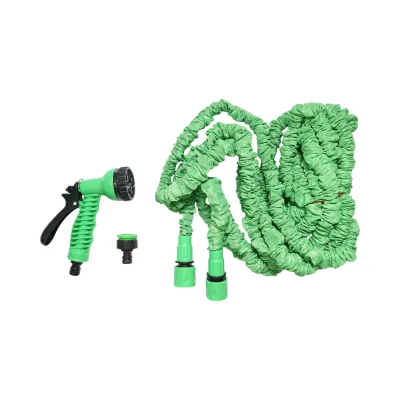 Tubo da giardino estensibile TPE 5-15 m con pistola regolabile a 7 modalità, adattatore 3/4 e raccordo rapido 1/2