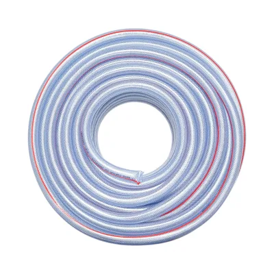 Tubo da giardino in PVC trasparente 3/4 pollici (19 mm), PN6 bar, 19x25 mm con inserto tessile intrecciato 50 m/rotolo USO INTENSIVO - immagine 2
