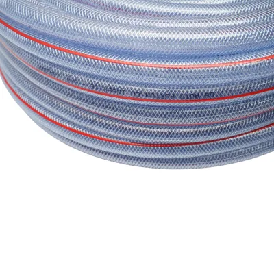Tubo da giardino in PVC trasparente 3/4 pollici (19 mm), PN6 bar, 19x25 mm con inserto tessile intrecciato 50 m/rotolo USO INTENSIVO - immagine 4