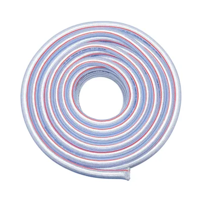 Tubo da giardino in PVC trasparente da 1 pollice (25 mm), PN5 bar, 25x31 mm con inserto tessile intrecciato, rotolo da 50 m, USO INTENSIVO - immagine 2