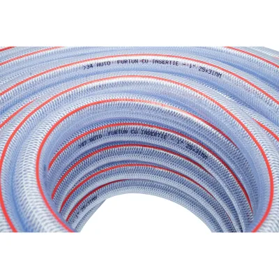 Tubo da giardino in PVC trasparente da 1 pollice (25 mm), PN5 bar, 25x31 mm con inserto tessile intrecciato, rotolo da 50 m, USO INTENSIVO - immagine 4