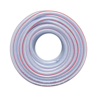 Tubo da giardino in PVC trasparente da 1/2 pollice (12 mm), PN7 bar, 12x16 mm con inserto tessile intrecciato, 50 m/rotolo - immagine 2