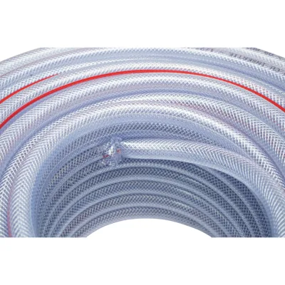 Tubo da giardino in PVC trasparente da 1/2 pollice (12 mm), PN9 bar, 12x18 mm con inserto tessile intrecciato 50 m/rotolo USO INTENSIVO - immagine 4