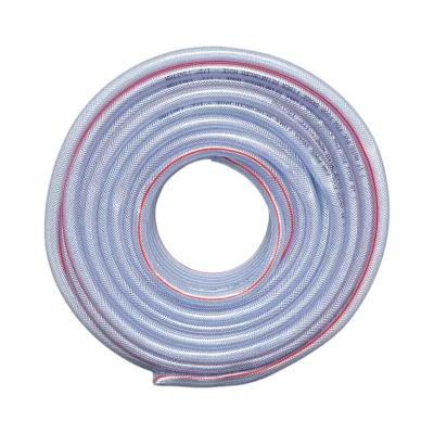 Tubo da giardino in PVC trasparente da 1/2 pollice (13 mm), barra PN7 con inserto tessile intrecciato, certificato FDA per uso alimentare, rotolo da 50 m - immagine 2