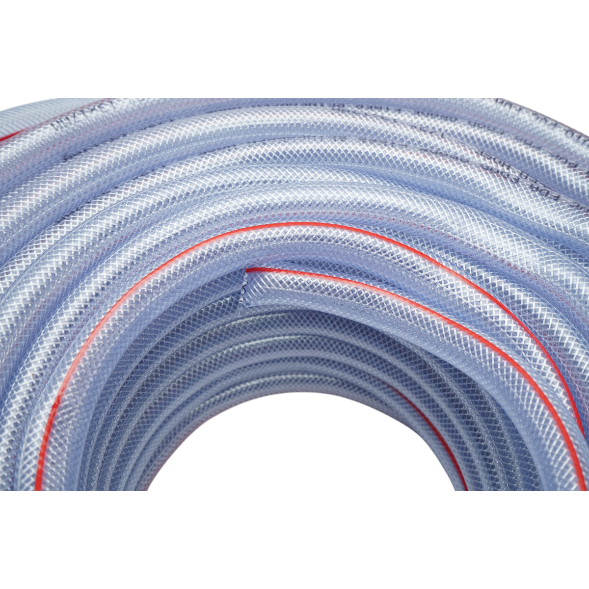 Tubo da giardino in PVC trasparente da 1/2 pollice (13 mm), barra PN7 con inserto tessile intrecciato, certificato FDA per uso alimentare, rotolo da 50 m - immagine 4