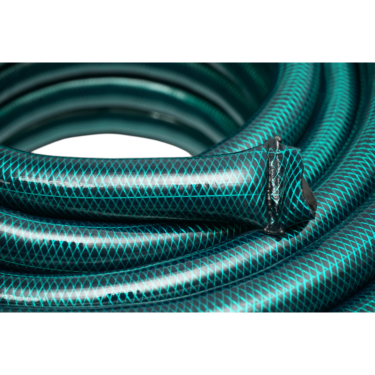 Tubo da giardino in PVC verde da 1 pollice (25,4 mm), barra PN4 con inserto tessile intrecciato, rotolo da 50 m - immagine 4