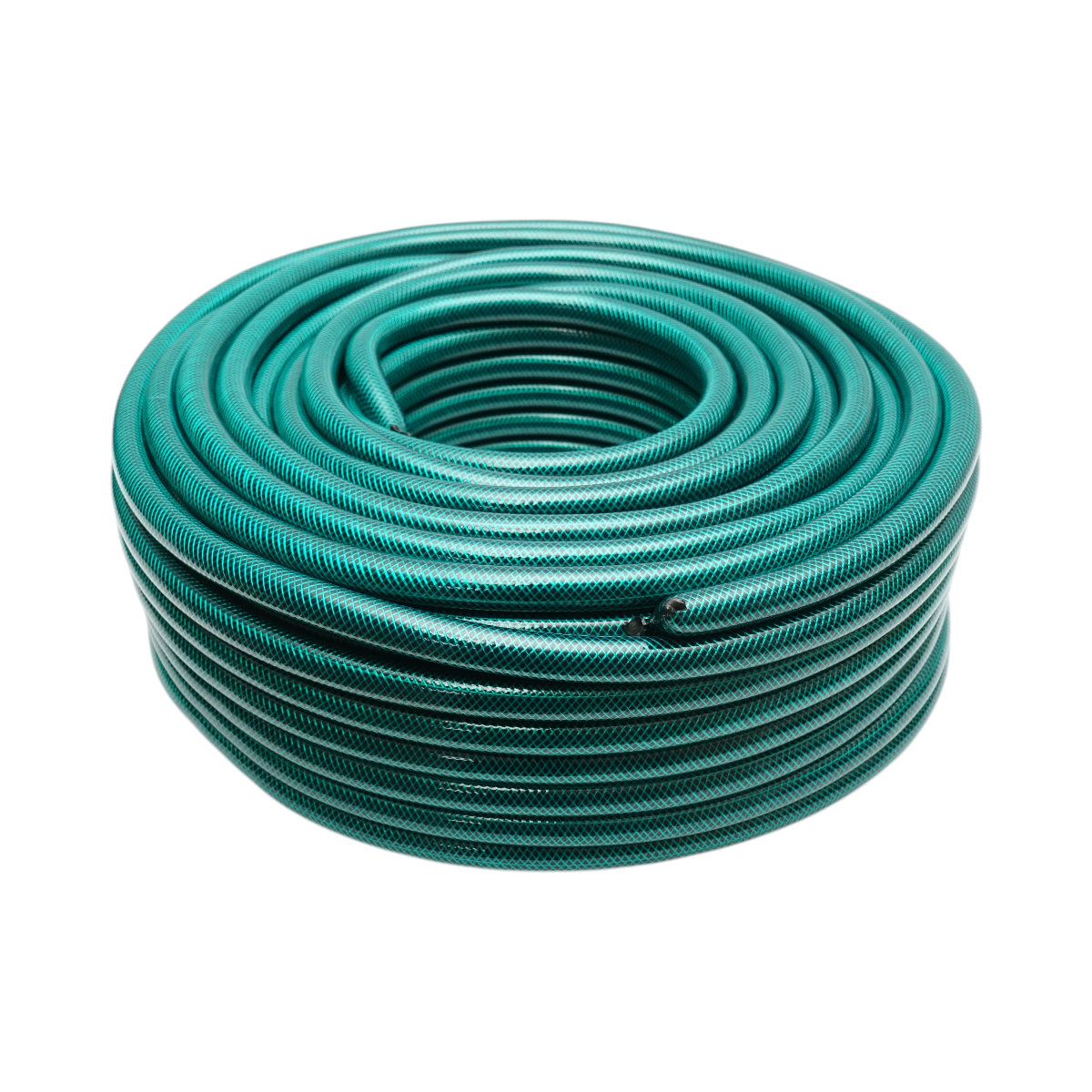Tubo da giardino in PVC verde da 1/2 pollice (12,7 mm), barra PN8 con inserto tessile intrecciato, rotolo da 50 m
