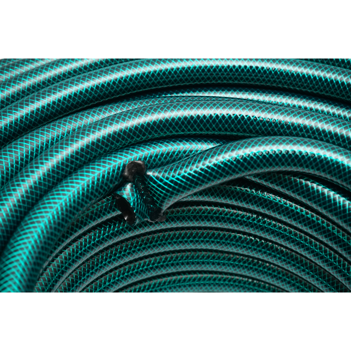 Tubo da giardino in PVC verde da 1/2 pollice (12,7 mm), barra PN8 con inserto tessile intrecciato, rotolo da 50 m - immagine 4