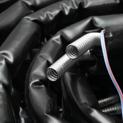 Tubo doppio in acciaio inox DN16-3/4 corrugato, flessibile, isolato, da 20 m con cavo per sonda di temperatura per impianti solari residenziali