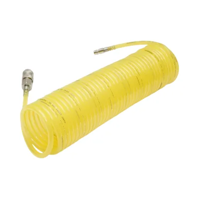 Tubo flessibile per aria compressa a spirale 10m, Ø 5mm, attacco rapido 1/4 Crownman - immagine 2