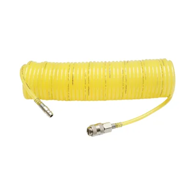 Tubo flessibile per aria compressa a spirale 10m, Ø 5mm, attacco rapido 1/4 Crownman