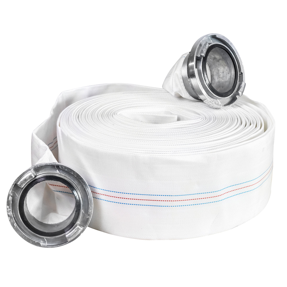 Tubo flessibile per irrigazione/pompaggio in PVC da 3 pollici, lunghezza 20 m, con attacco in alluminio, max 6 bar, tela Breckner Germany